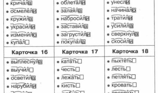 Состав слова 4 класс карточки с ответами