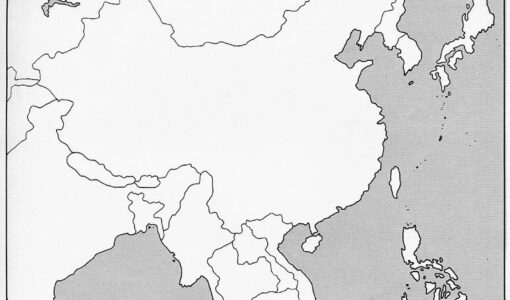 Контурная карта восточной азии