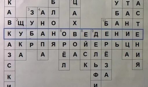 Кроссворд по кубановедению 5 класс